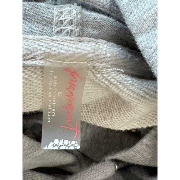 Free People Movement Hoodie Gray Marl Cotton Sweatshirt Size XS Oversized - Picture 11 of 11